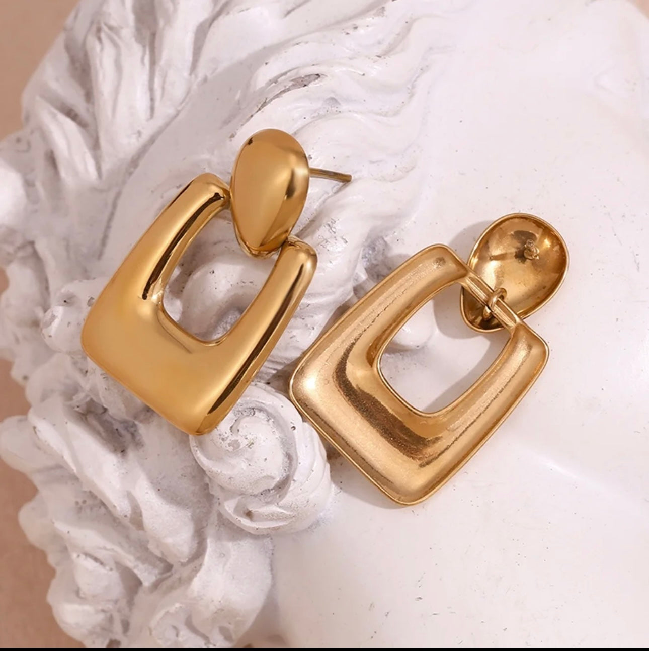 Drop earrings stainless steel 18K Gold