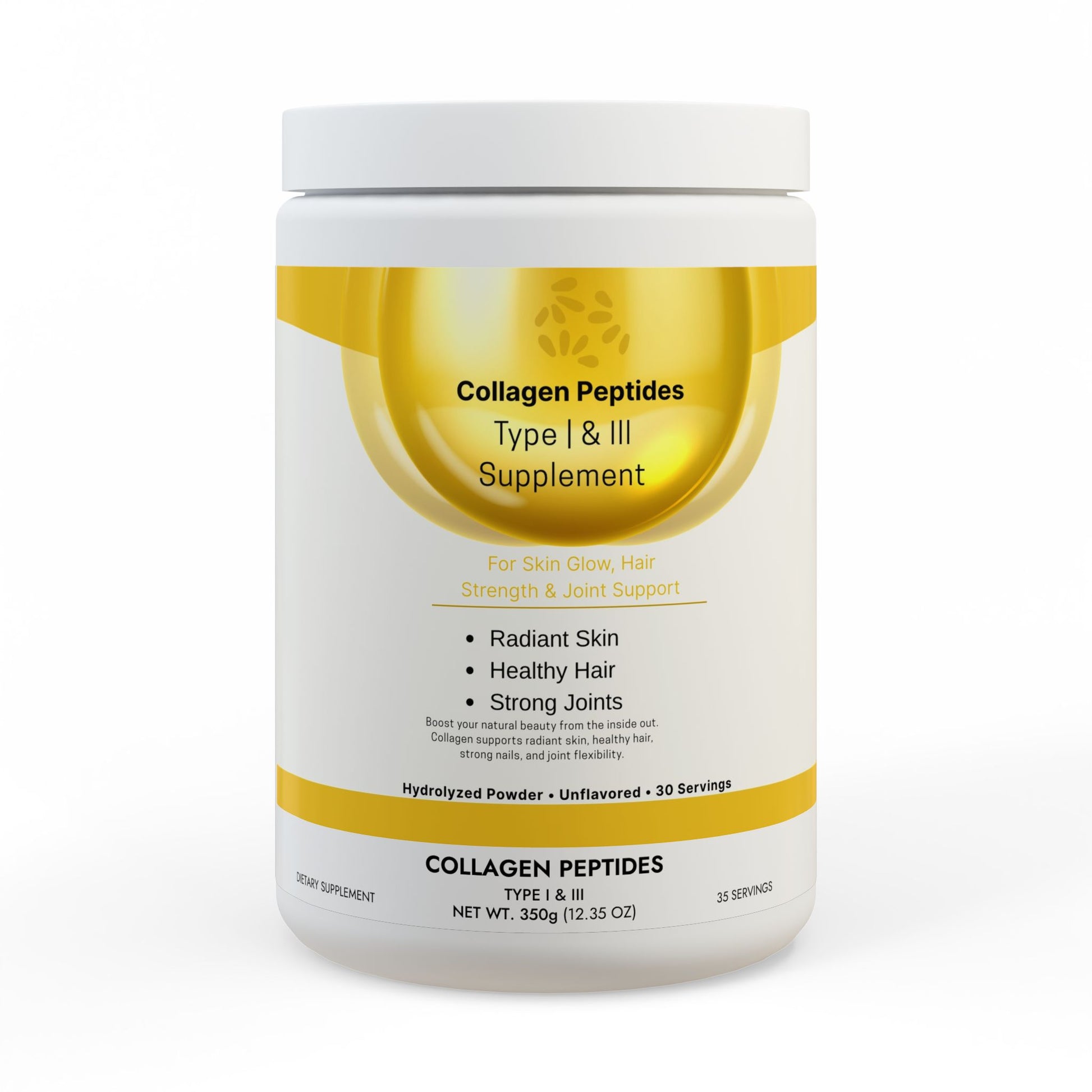 Collagen Peptides Type I & III Supplement (350g, 12.3oz) - Shide's Store